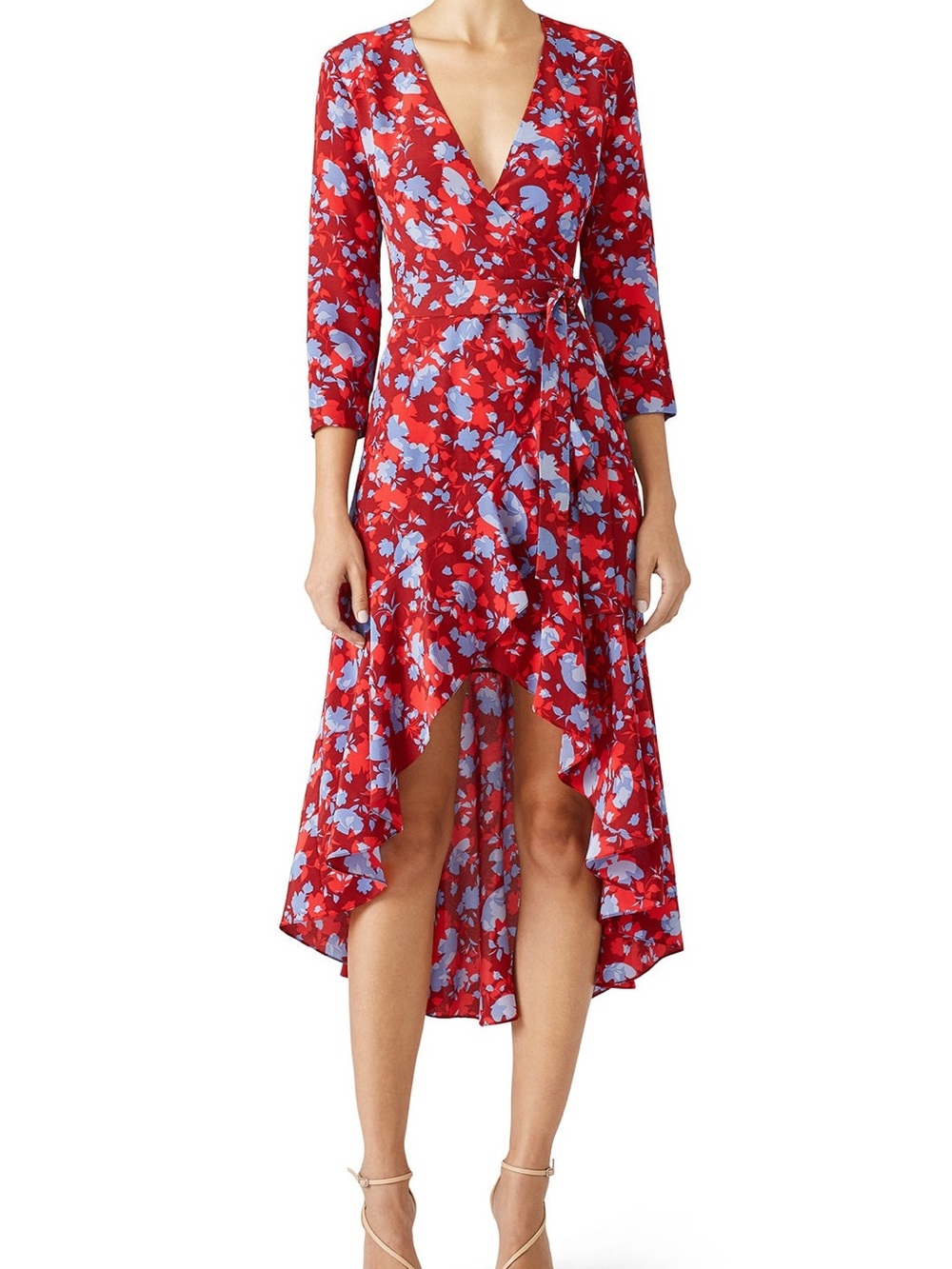 Alexis Lorna‎ Red Floral Wrap Dress - Small